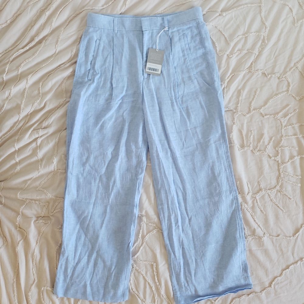 NWT Everlane | Linen Way-High Drape Pant | Size 14